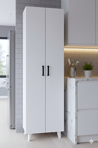 KZY 5 Raflı 2 Kapaklı 14R Çok Amaçlı Dolap Erzak Dolabı Banyo Dolabı Kiler Do...