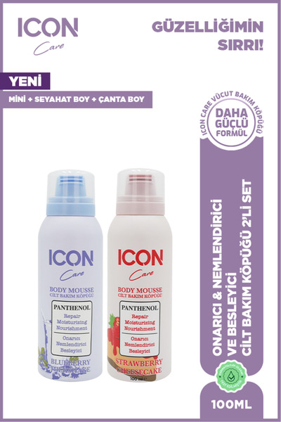 ICON Care Cilt Bakım Köpüğü Strawberry & Cheesecake 100 ml X Blueberry & Mılk...
