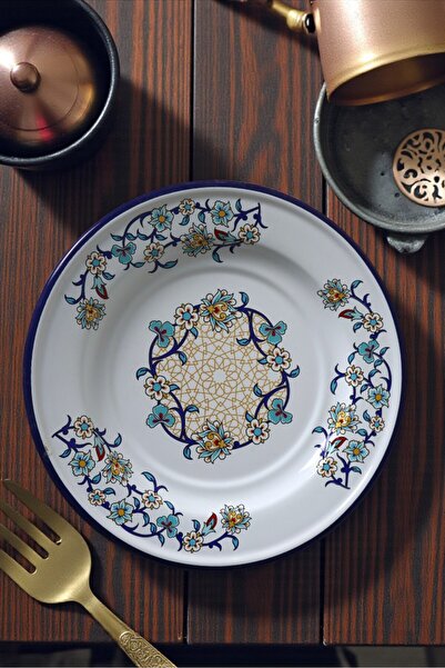 İnci Emaye طبق عشاء مينا مقاس 30 رقم 30 سم لتقديم الطعام والتخييم والنزهة وال...