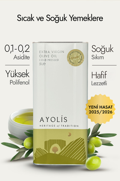 Ayolis Premium Chef Ayvalık 5 Lt Soğuk Sıkım Natürel Sızma Zeytinyağı