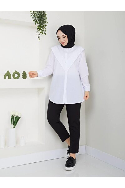 Nergis Neva Butik Μπροστινό και πίσω μέρος V-τούνικ