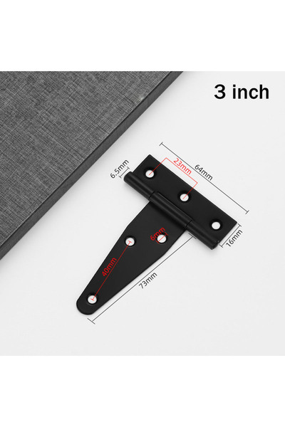 Choice 3 Inch 2Pcs Heavy Duty Shed Door Hinges Gate Strap Hinges Black Tee Hi...
