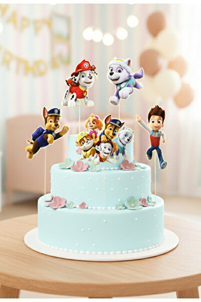 party world مجموعة باو باترول لوكس باستا كورداني المكونة من 5 قطع لتزيين حفلا...