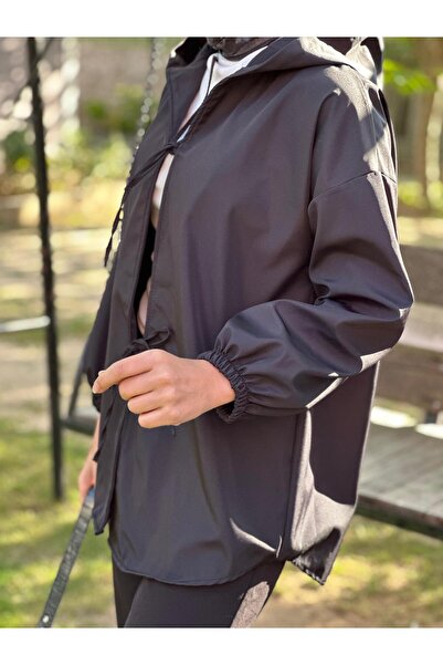 Nergis Neva Butik كيمونو بغطاء للرأس مع ربطة أمامية