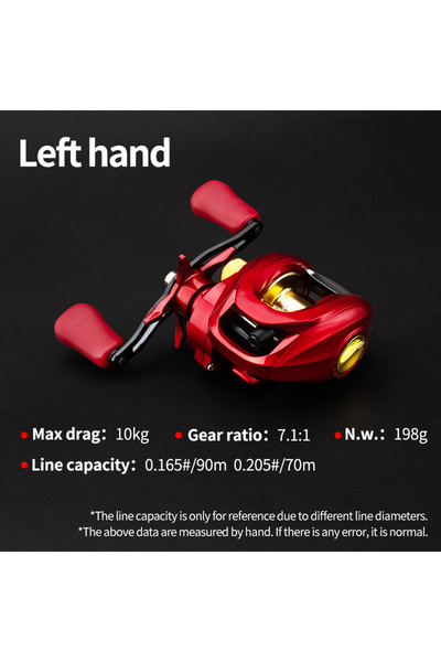 Choice Left Hand Huidiao Red Baitcasting Reel with 15-Level N48 Magnetic Brak...