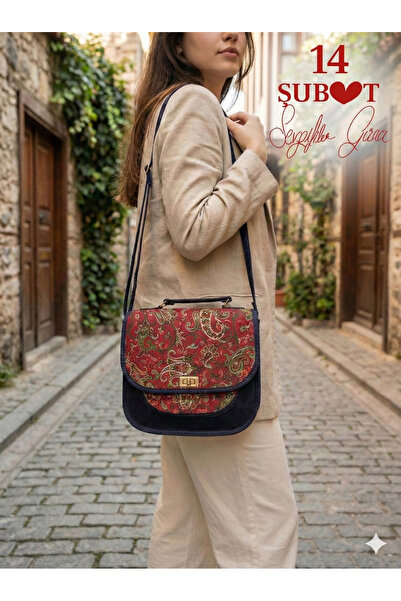 STAMBOUL حقيبة نسائية من التنجيد - هدية عيد الحب مصنوعة يدويًا بنمط الشال