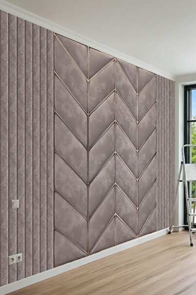 MİRAZAWALL Baklava Desenli Yumuşak Dokulu Modern Panel Tek Parça Tekstil Duva...
