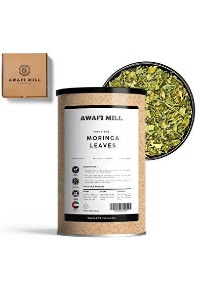 AWAFI MILL أوراق المورينجا | أوراق شجرة الطبل - زجاجة ٥٠ غرامًا / ١٫٧ أونصة