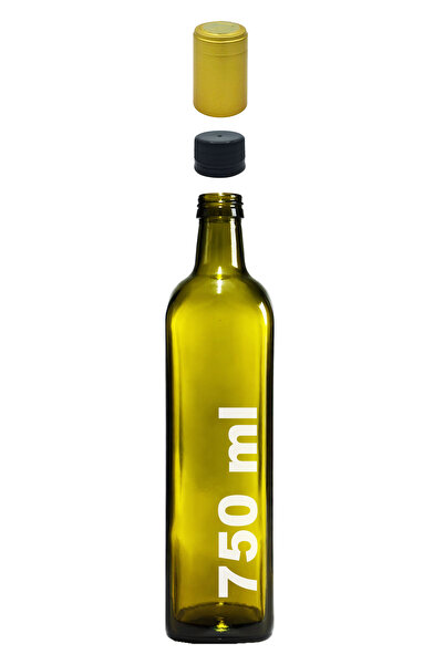 Afracam وعاء زيت قابل للقفل 750 مل زجاجة زجاجية فارغة بباب ماراسكا أخضر 1 قطعة