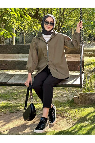 Nergis Neva Butik Hooded Front Tie-In Kimono