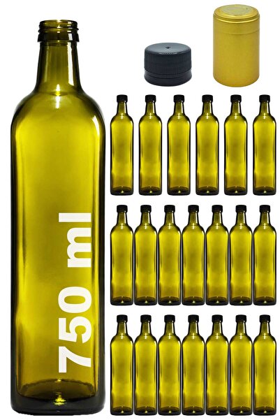 Afracam 750 مل ماراسكا أخضر، وعاء زيت بقفل، زجاجة زاوية بغطاء 20 قطعة