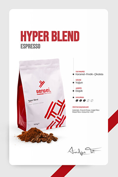 Sensei Coffee&Roastery Hyper Blend – Espresso Kahve (Çekirdek) | Orta-Koyu Ka...