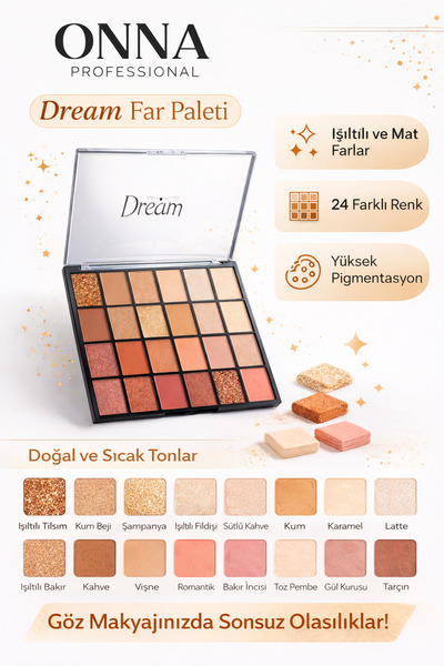 Sibelon Işıltılı Ton 24'lü Far Paleti Eyeshadow Palette