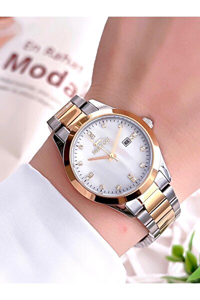 Slazenger Çelik Kordon Takvimli Özel Sedef Kadran 5 Atm Suya Dayanıklı Kadın ...