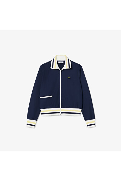 Lacoste سويت شيرت بسحاب وخطوط مميزة - SF5252-00-0PW