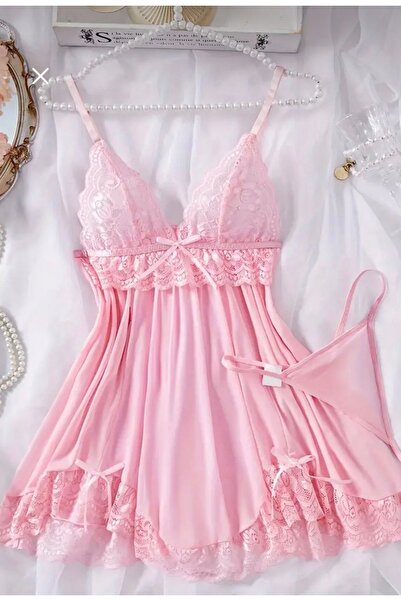 WINDY LAND Kadın dantel detaylı tül gecelik