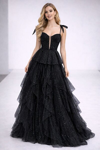 OLA Siana Katlı Model Abiye Elbise