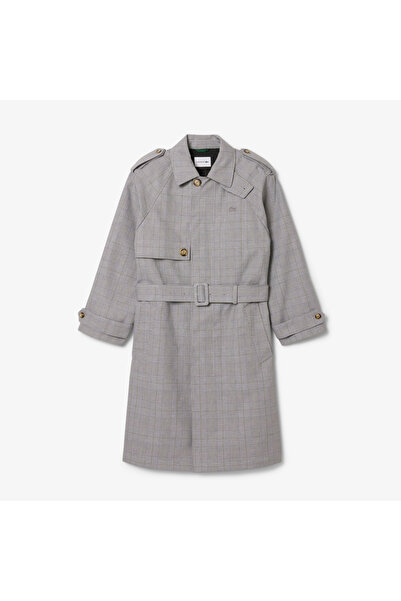 Lacoste معطف واقٍ من المطر بنقشة مربعات مقاوم للماء - BH5521-00-6PK