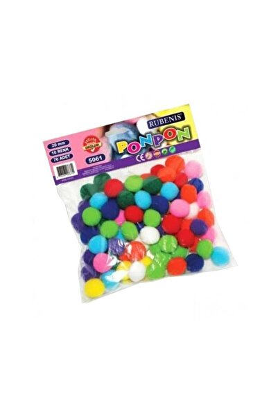 Rubenis بومبوم 10 ألوان 20 ملم متنوعة 70 قطعة