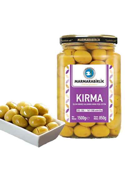 MarmaraBirlik Kırma Yeşil Zeytin 850 g | 3XL–2XL İri Boy (161–200 Adet/kg)