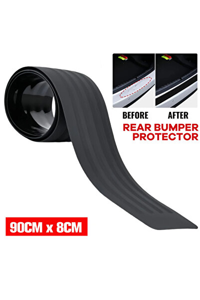 Choice 90x8cm Car Door Sill Plate Protector Rear Bumper Guard Black PVC Car S...