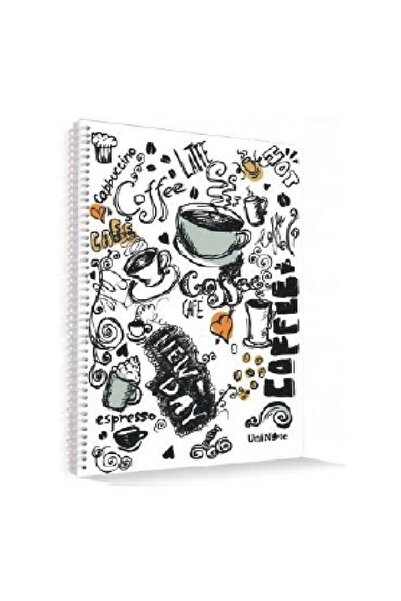 ÇINAR DEFTER دفتر ملاحظات A4 بغلاف بلاستيكي للقهوة، 96 ورقة، مسطر وحلزوني