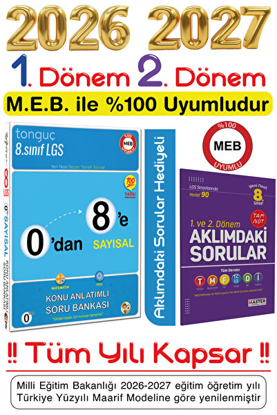 Tonguç Yayınları 8. Sınıf Yeni Nesil 0'dan 8'e Sayısal Konu Anlatımlı Soru Ba...