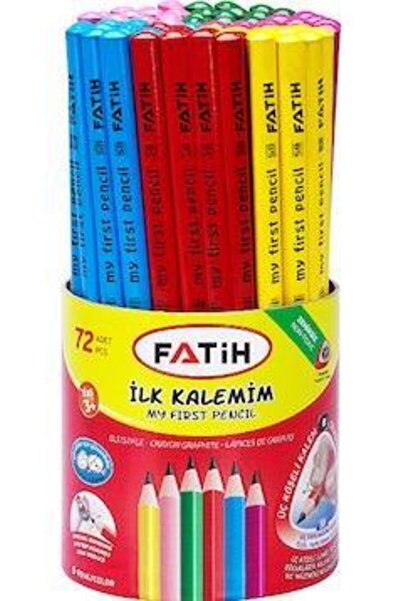 FATİH KALEM قلم رصاص فاتح جامبو مثلث الشكل، أول قلم ملون، عبوة من 72 قلمًا