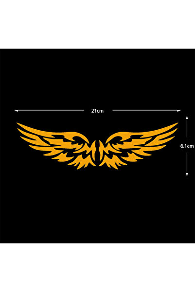Choice ملصقات عاكسة برتقالية اللون على شكل أجنحة ملاك، مقاس 21 × 6.1 سم، لتزي...
