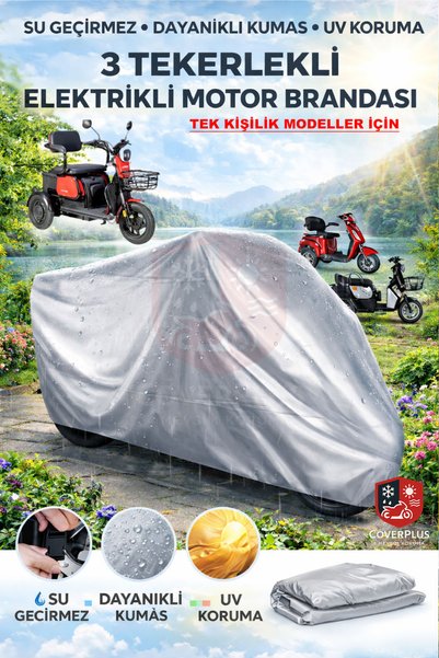 CoverPlus 3 Tekerli Elektrikli Motorsiklet Uyumlu Motosiklet Brandası Motor Branda