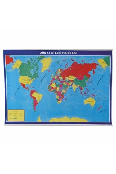 Gülpaş خريطة العالم الفيزيائية والسياسية المطبوعة