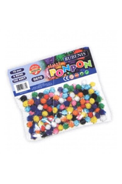 Rubenis بومبوم 6 ألوان 10 ملم معدني مختلط 100 قطعة