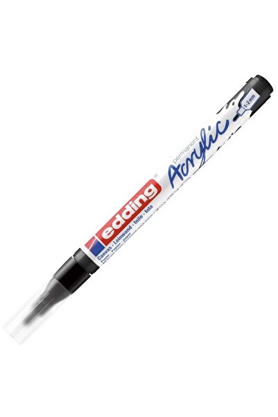 Edding Akrilik Kalem ED5300 İnce Uçlu Siyah 12 mm İnce Yuvarlak Uç