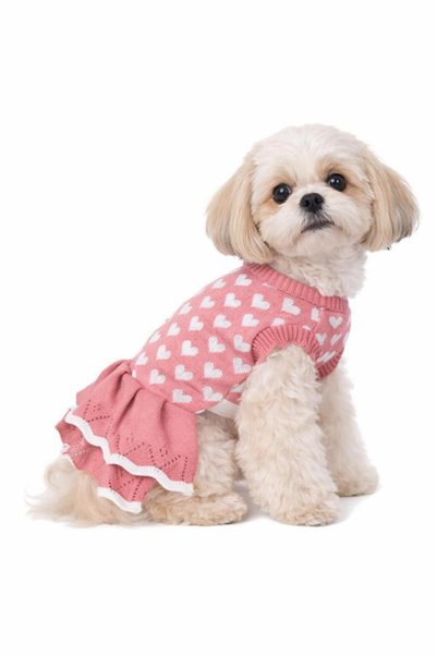 Dolce Pets Kedi Köpek Kıyafeti & Elbisesi Pembe Kalpli Elbise Heart Dress