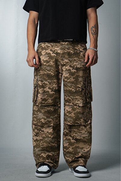 Crupt Studio Battle Mode Kamuflaj Kargo Baggy Erkek Pantolon