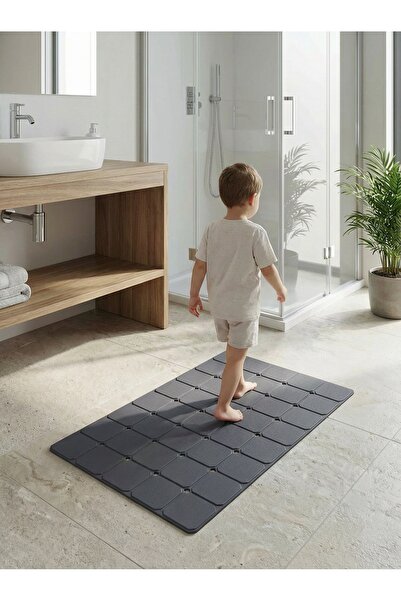 MappleHome Antrasit Aqua Luxe Vantuzlu Duş Kaydırmazı Katlanabilir Kaydırmaz ...