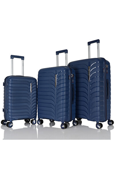 Assoda Black Luxury Hard 3-Piece Luggage Set, Lightweight Polypropylene Mater...