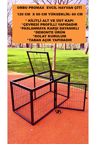 BROOHOME Metalprofilli kedi köpek çit 120 mmX60 mm yükseklik:60 cm üstü kapal...