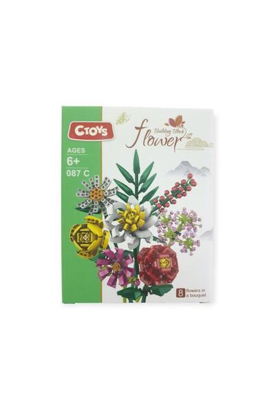 Erka مجموعة مكعبات بناء زهور من سيتوي، عبوة من 8 قطع