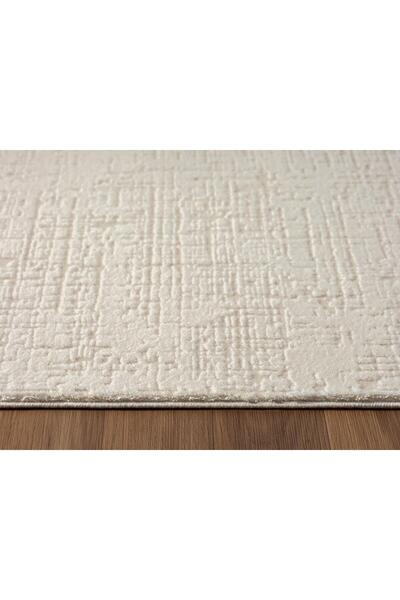 Karmen Halı Kaftan Kf002a Bej Halı Kabartma Desenli Akrilik Halı Tozuaz Salon Halısı Yatak Odası Halısı Koridor