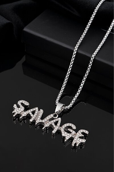 No Future Savage Iced Out Çelik Kolye CS1164GM