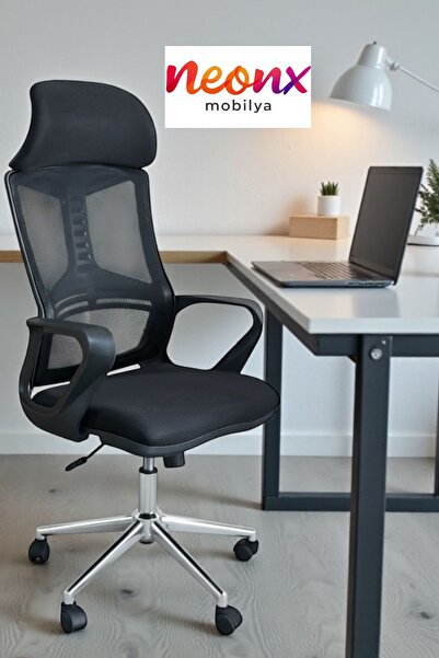 neonx | Life Plus Başlıklı Ve Demir Ayaklı Çalışma Sandalyesi | Ofis Sandalye...