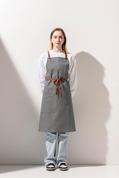 APP-RON D-177 Thomas – Navy Blue Striped Full-Length Apron