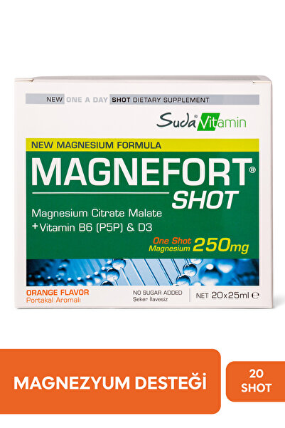 Suda Vitamin Suda Vıtamın Magnesıum Shot Orange 25 Ml 20 Shot