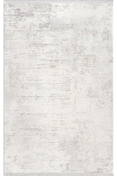 Karmen Halı Lotus 8563 Açık Gri Halı Gri Detaylı Modern Ince Akrilik Tozuaz S...