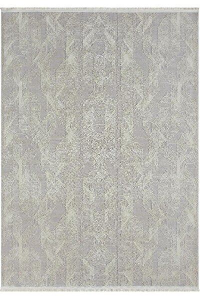 Karmen Halı Best 111 Gri Halı Spor Desen Ince Parlak Makinada Yıkanabilir Ant...