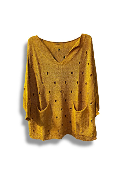 SUMEF Kadın Merserize Oversize Triko Bluz – Standart Beden (38-48 Uyumlu) – Ş...