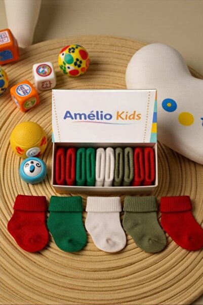 Amélio Kids Organic Cotton Unisex 5-Piece Boxed Premium Newborn Baby & Childr...