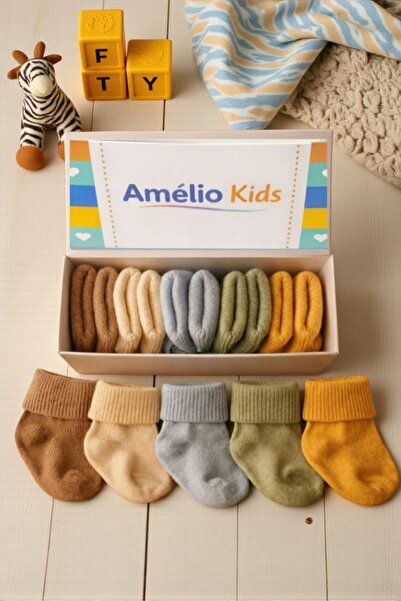 Amélio Kids Organic Cotton Unisex 5-Piece Boxed Premium Newborn Baby & Childr...