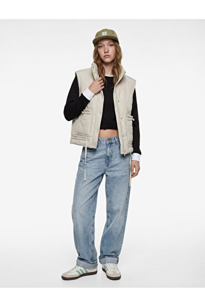 Koton Vestă supradimensionată, fără mâneci, matlasată, cu guler înalt și nast...